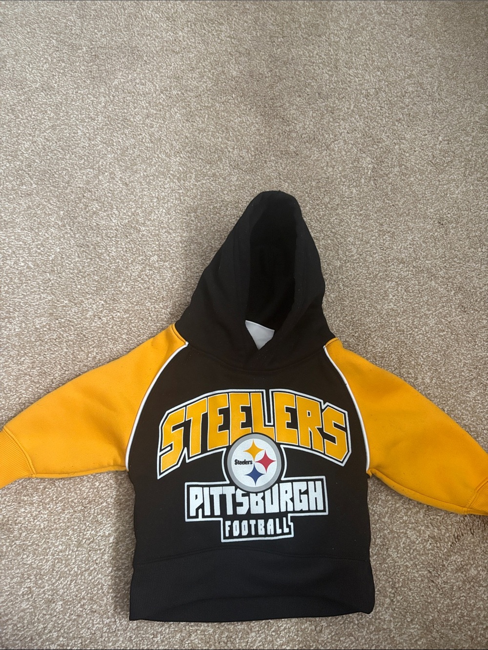 Pittsburgh Steelers Black and Gold Kids Pullover Hoodie